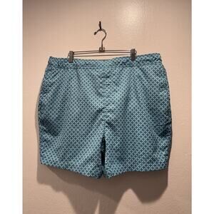 Mack Weldon Board Shorts Men’s Size XXL Blue Geometric Print Swim Vacation